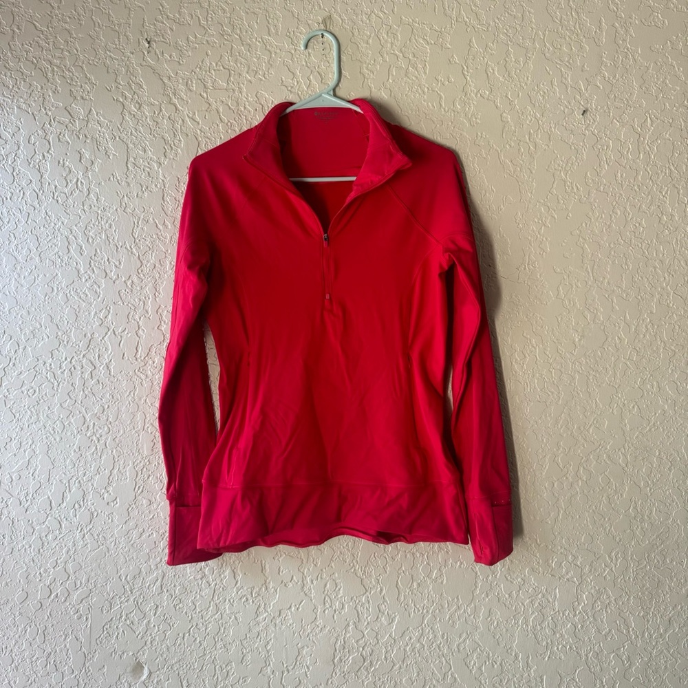 Athleta Vibrant Red Quarter-Zip Pullover